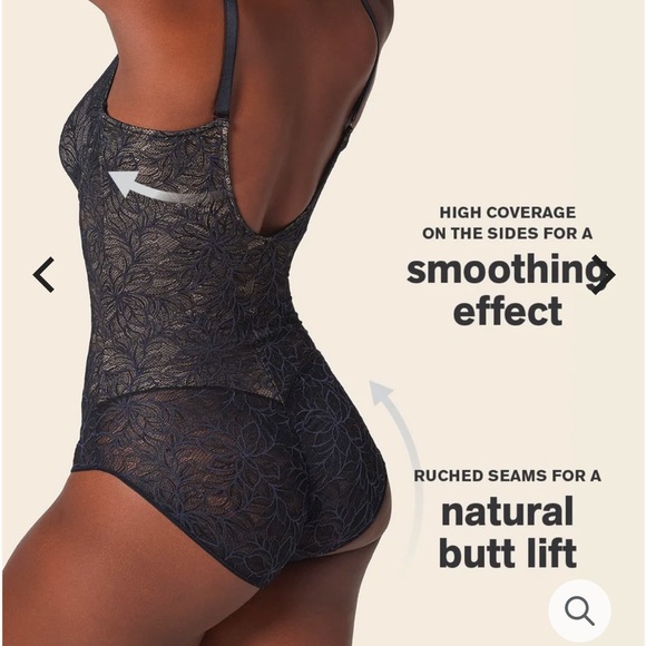 🆕Leonisa Lace Contour Shaping Lace Bodysuit with Underwire Fabric Cups Size S - Picture 3 of 14